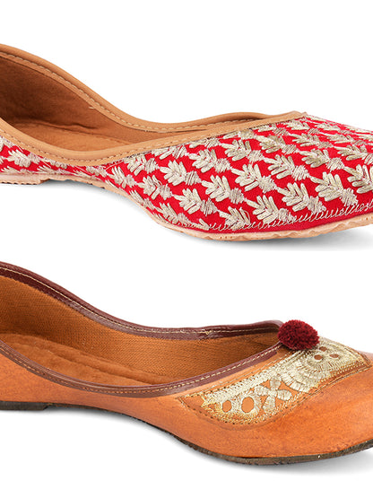 DESI COLOUR Women Set of 2 Printed Mojaris