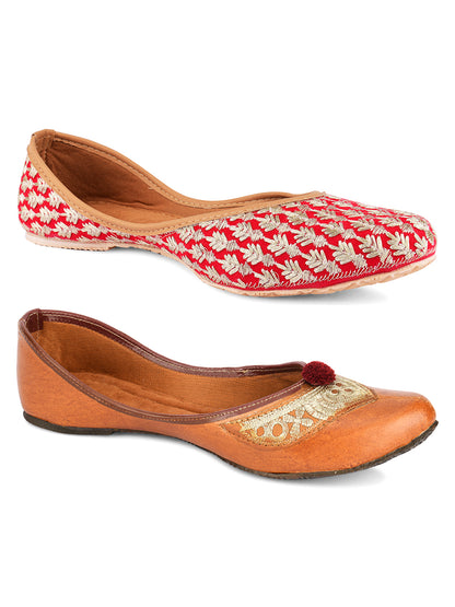 DESI COLOUR Women Set of 2 Printed Mojaris