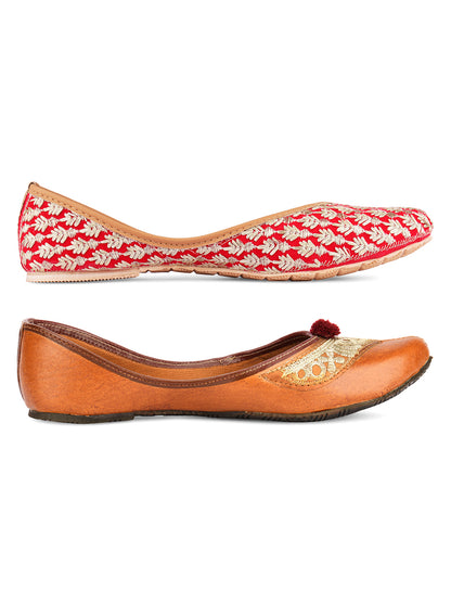 DESI COLOUR Women Set of 2 Printed Mojaris