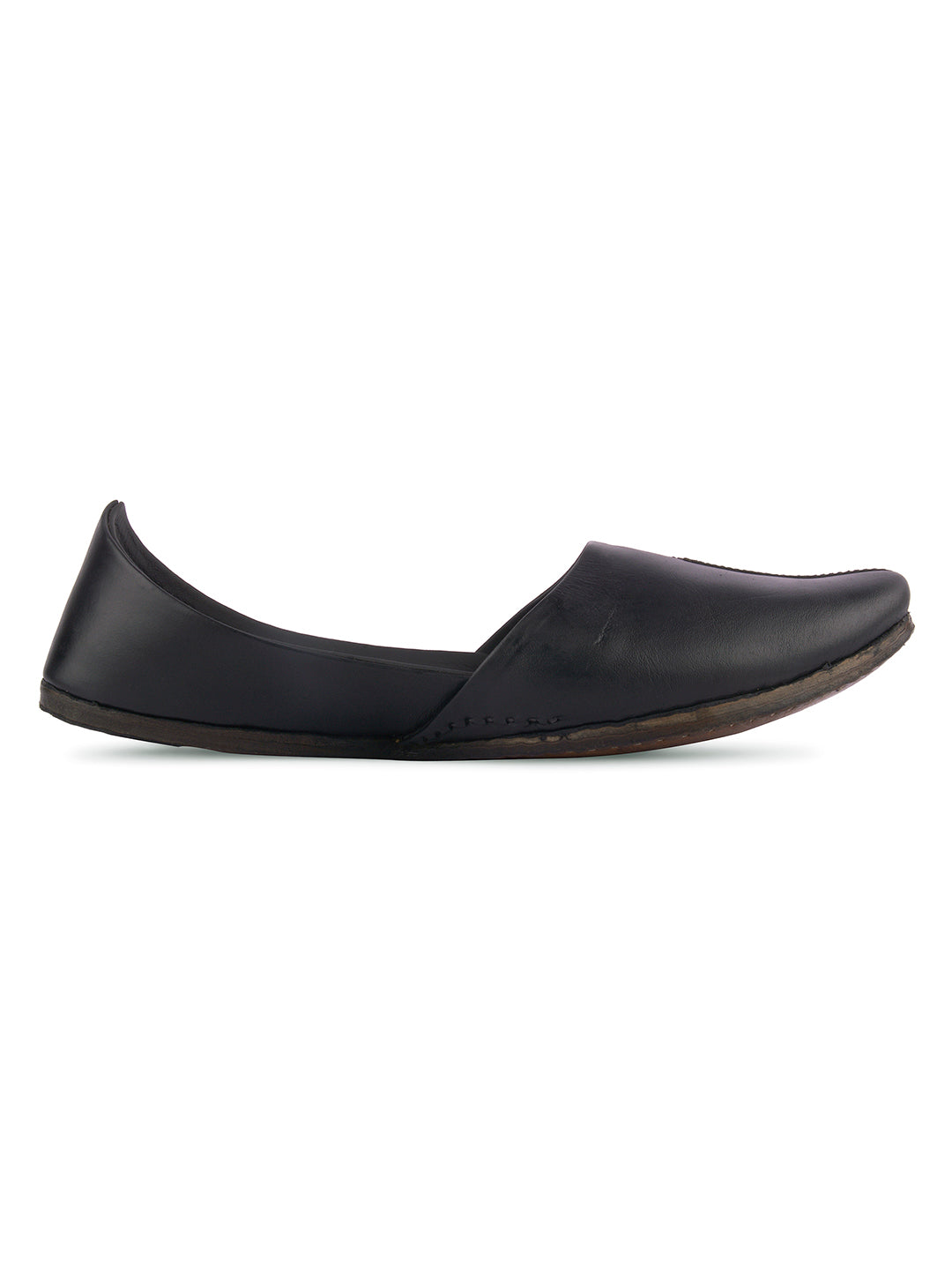 DESI COLOUR Men Black Leather Mojaris