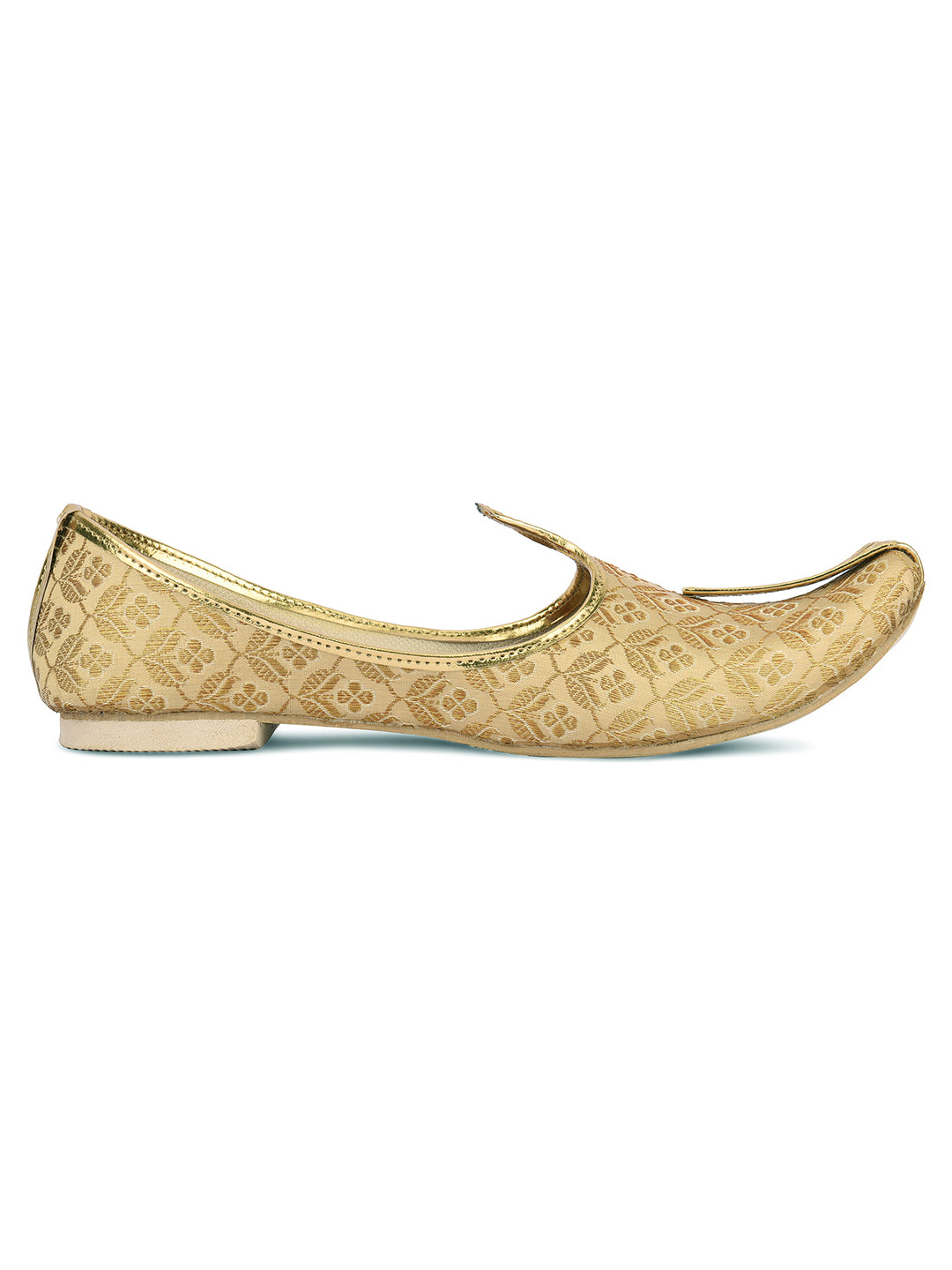 DESI COLOUR Men Gold-Toned Mojaris