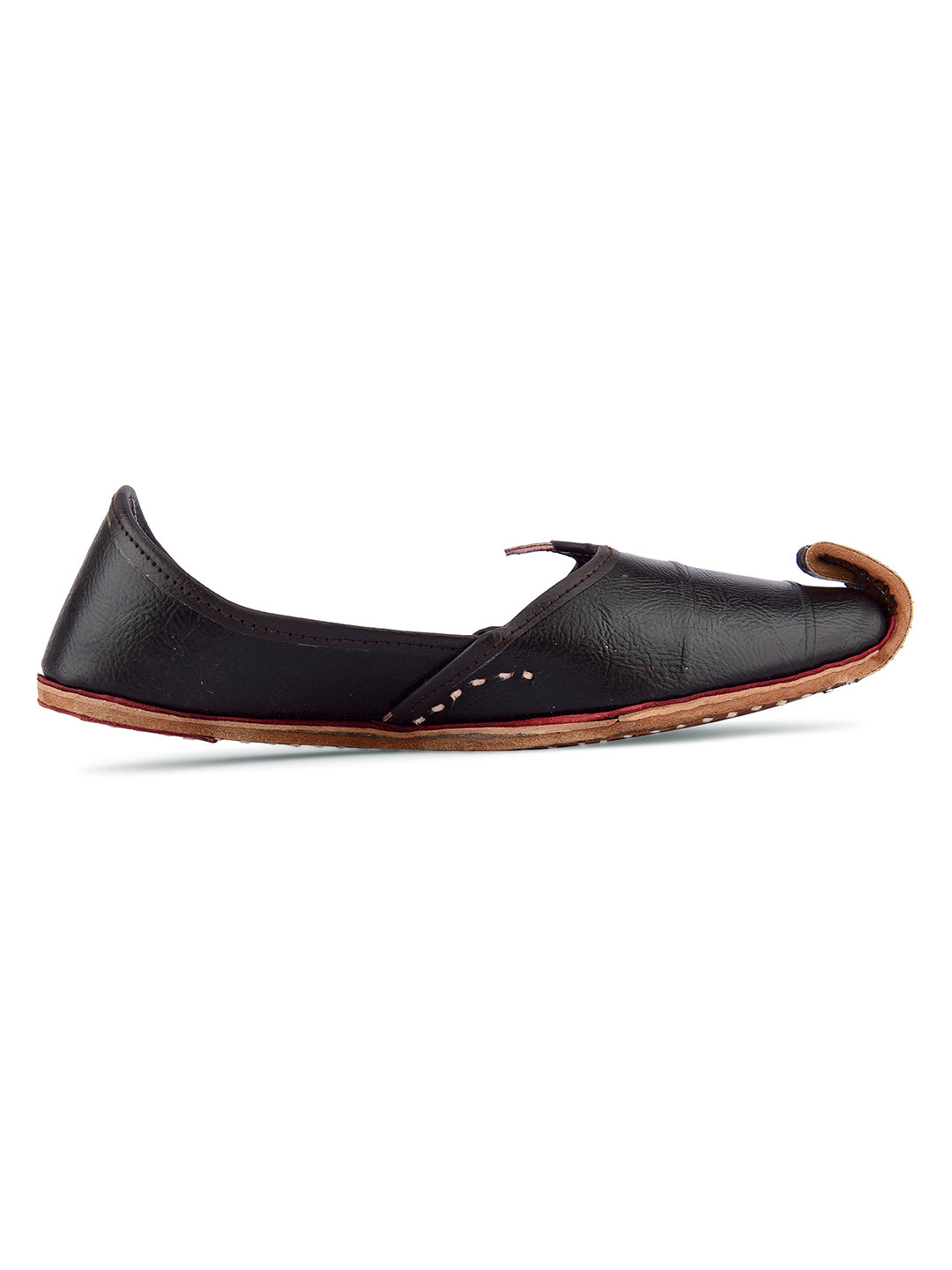 DESI COLOUR Men Black Solid Mojaris