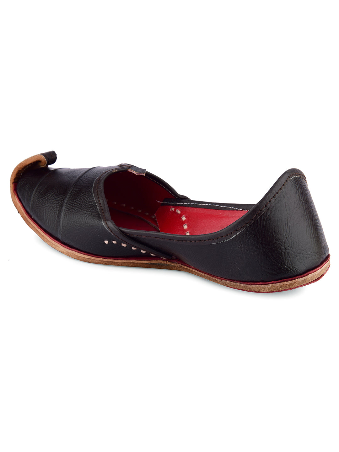 DESI COLOUR Men Black Solid Mojaris