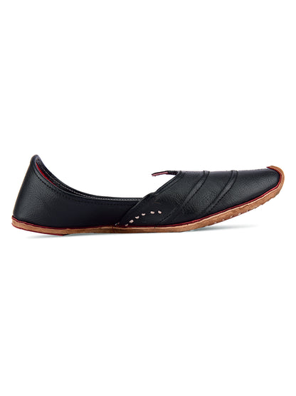 DESI COLOUR Men Black Mojaris