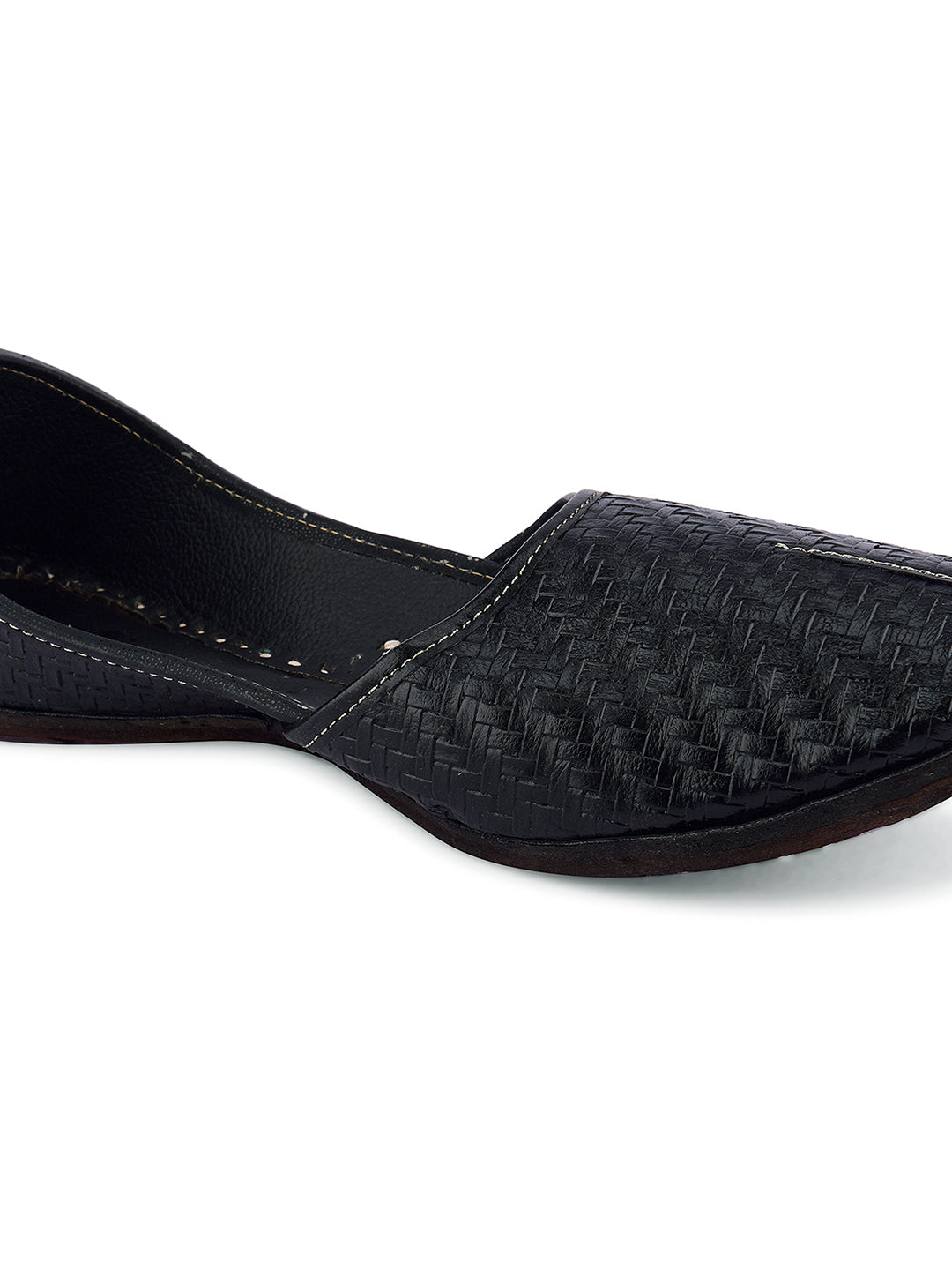 DESI COLOUR Men Black Mojaris