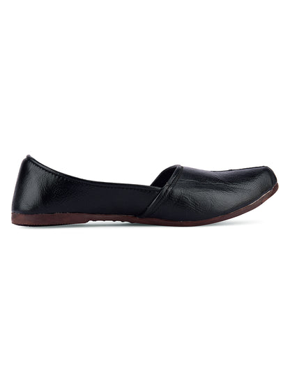DESI COLOUR Men Black Mojaris