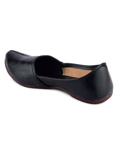 DESI COLOUR Men Black Mojaris
