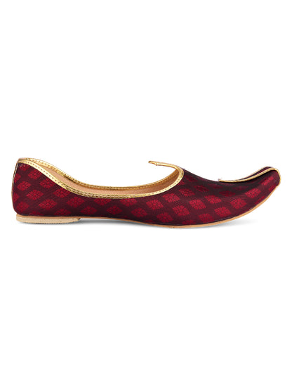 DESI COLOUR Men Maroon Mojaris