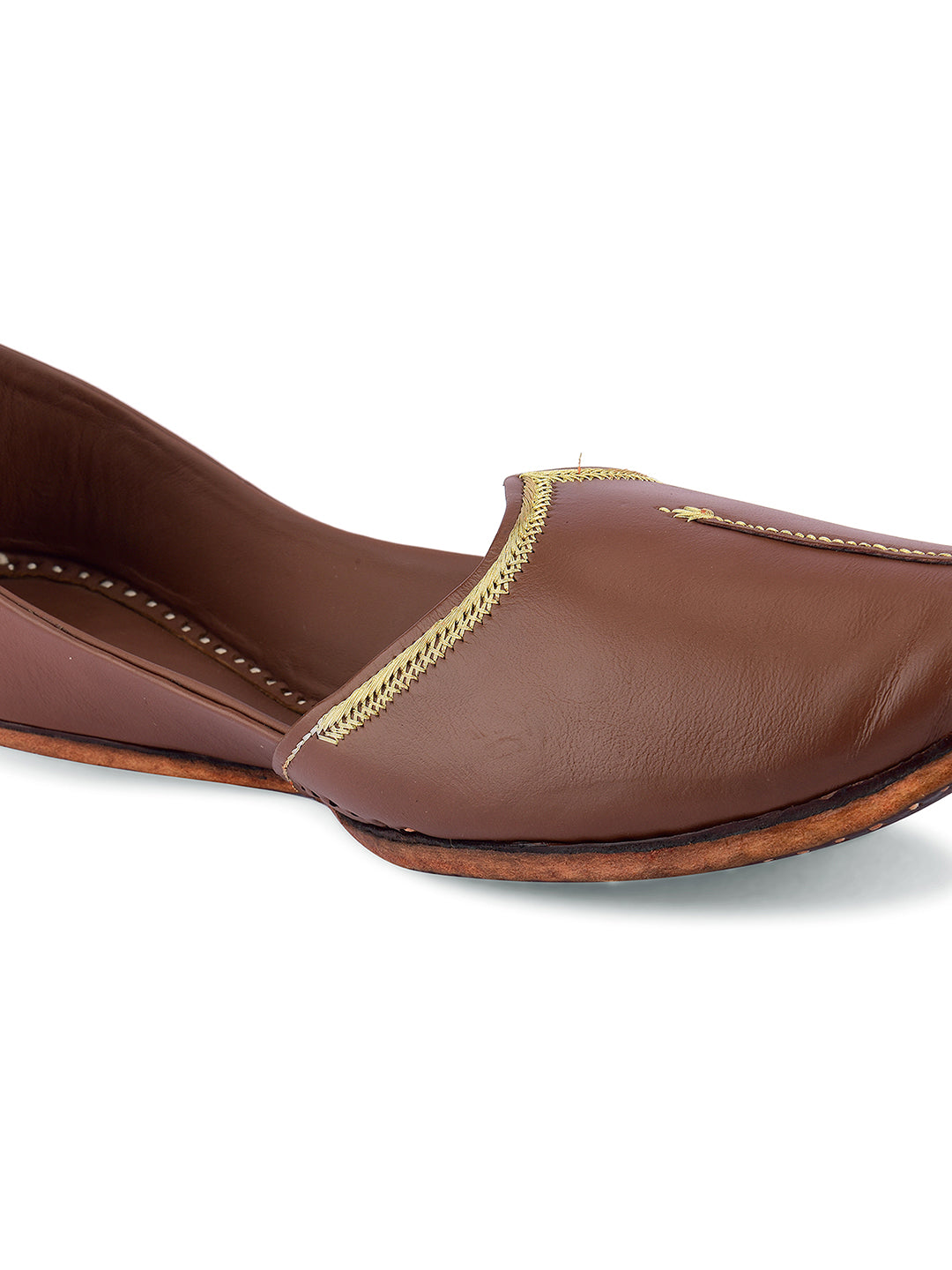 DESI COLOUR Men Brown Mojaris