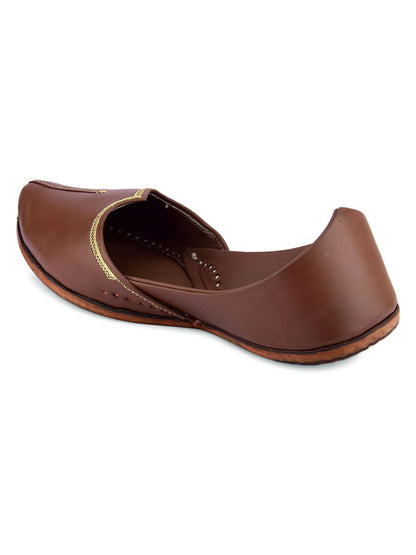DESI COLOUR Men Brown Mojaris