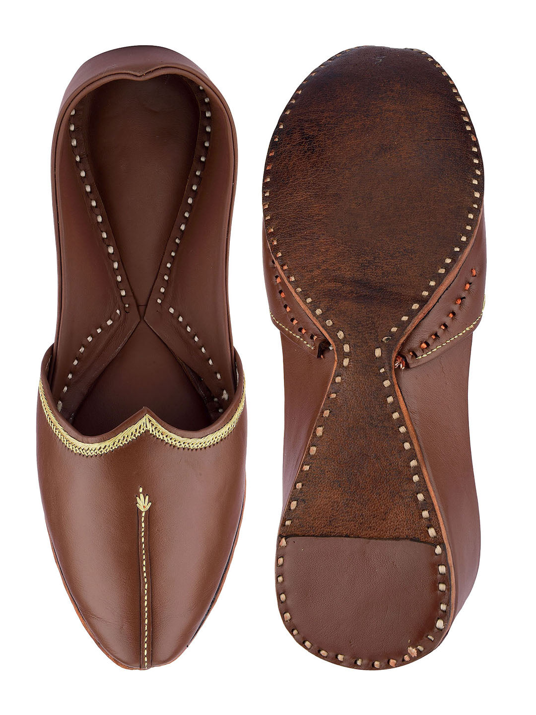 DESI COLOUR Men Brown Mojaris