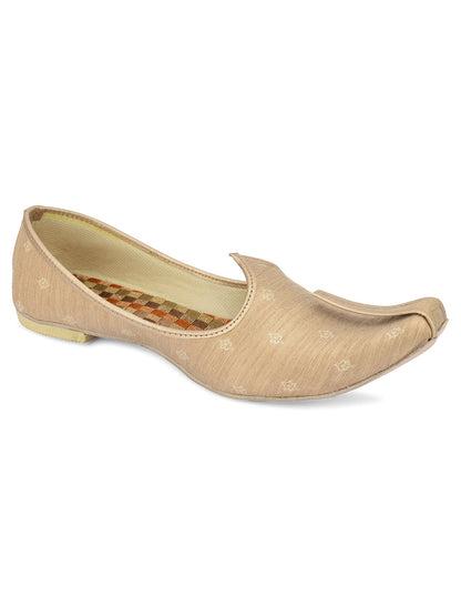 DESI COLOUR Mens Gold Ethnic Footwear/Punjabi Jutti